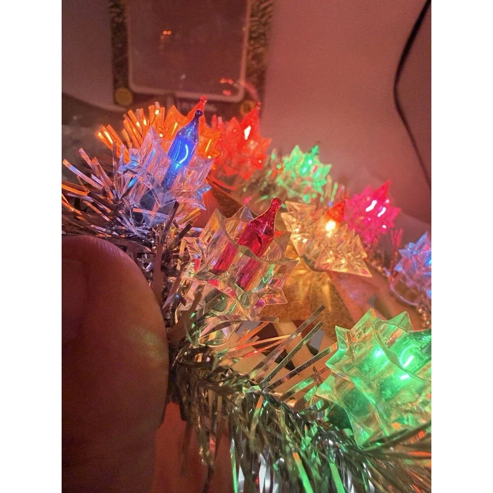 Vintage 11 Lite Mini Star Christmas Tree Top Single Flashing Topper w/ Box